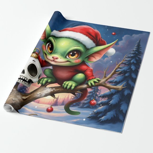 Papel De Presente Travessuras Alegres – O Pequeno Elfo de Natal. (Desenrolado)