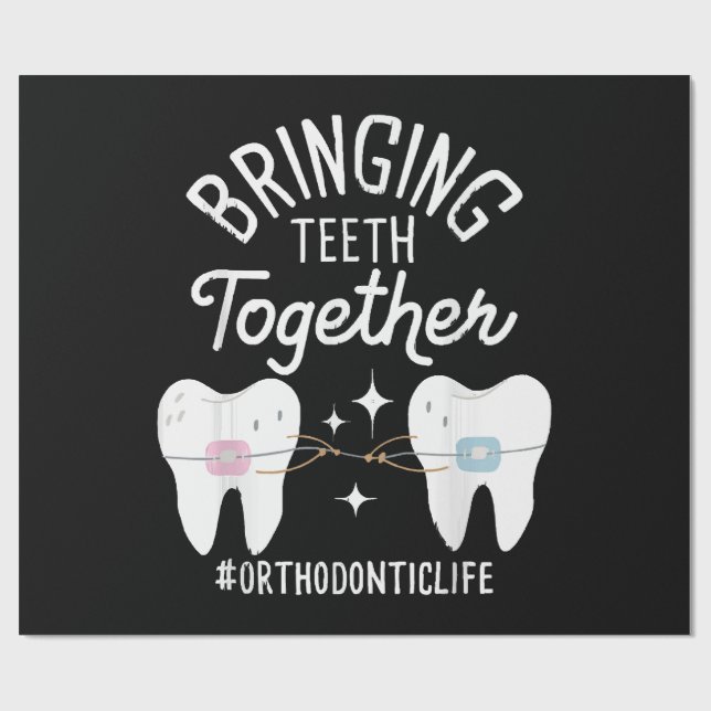 Papel De Presente Trazendo os Dentes Junto - Ortodontista  (Aberto)