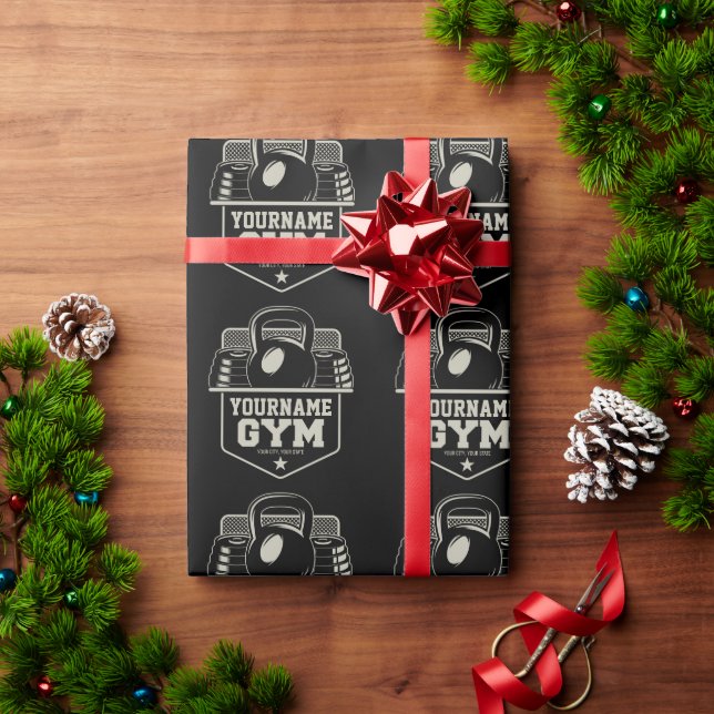 Papel De Presente Treinador de Fitness Kettlebell GYM Caseiro Person (Presente de Natal)