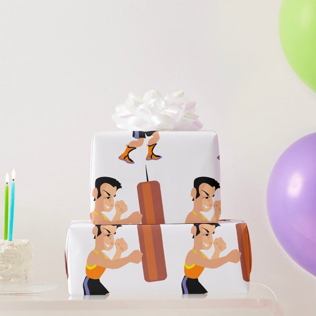 Papel De Presente Treinamento em Boxer com Saco de Punção (Criador carregado)