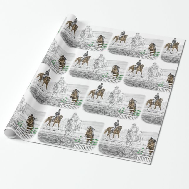 Papel De Presente Treinamento em Combinação de Cavalos de Eventos de (Desenrolado)