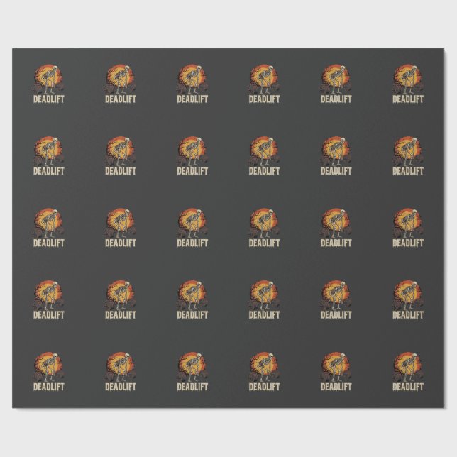 Papel De Presente Treino de Academia de Halloween Esqueleto Levantam (Aberto)