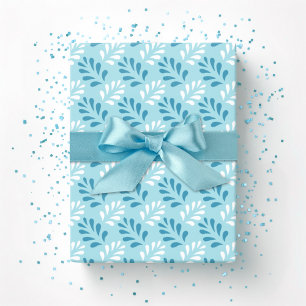 Papel De Presente Treliça de Folhas Florescendo em Água