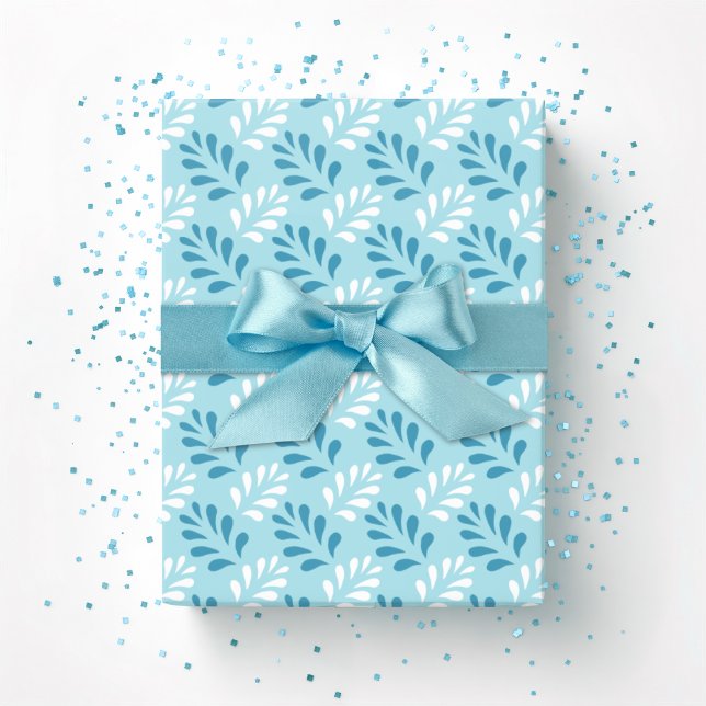 Papel De Presente Treliça de Folhas Florescendo em Água (Criador carregado)