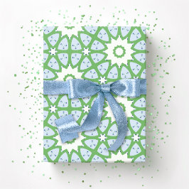 Papel De Presente Treliça Estelar Amal em Ardósia e Verde