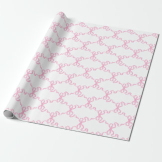 Papel De Presente Trellis de Fita Rosa