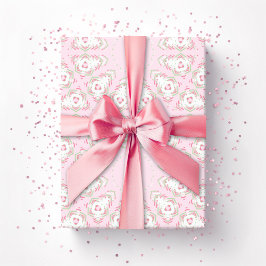 Papel De Presente Trellis Fez Starburst em Rosa e Verde