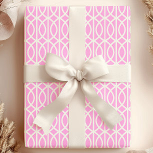Papel De Presente Trellis Marroquino Rosa