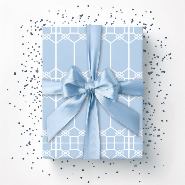 Papel De Presente Trellis Octogonal Chippendale em Ardósia (Criador carregado)