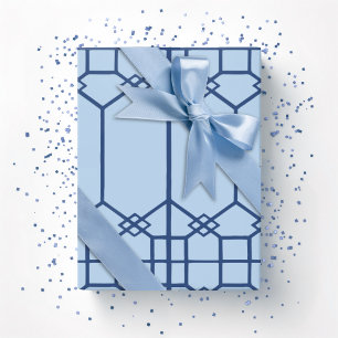 Papel De Presente Trellis Octogonal Chippendale em Slate Ousado
