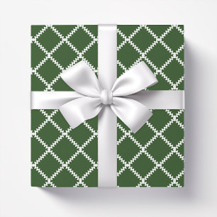 Papel De Presente Trellis verde-escura da folha de palma