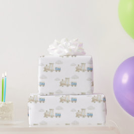 Papel De Presente Trem Chugga Chugga de Aniversário
