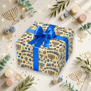 Papel De Presente Trem de Brinquedo de Creme Fofo Hanukkah