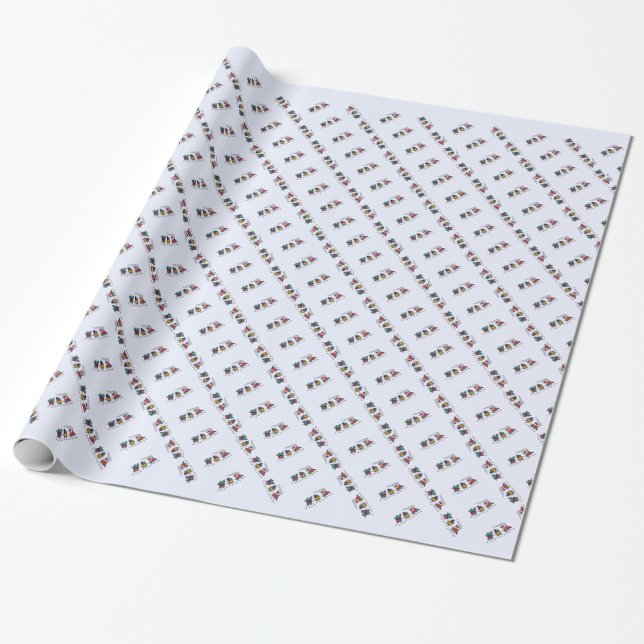 Papel De Presente trem de Natal (Desenrolado)