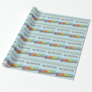 Papel De Presente Trem do Dia dos Pais Feliz