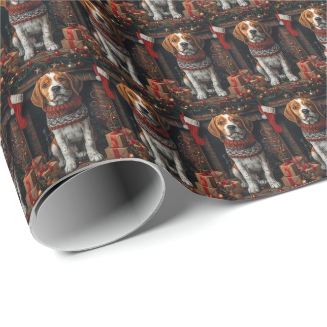 Papel De Presente Tremendo Cachorro Walker com presentes de Natal (Ponta do rolo)