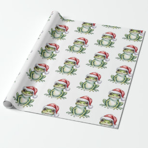 Papel De Presente Trendy Bonito Sapo Santa Hat Natal