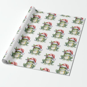 Papel De Presente Trendy Bonito Sapo Santa Hat Natal