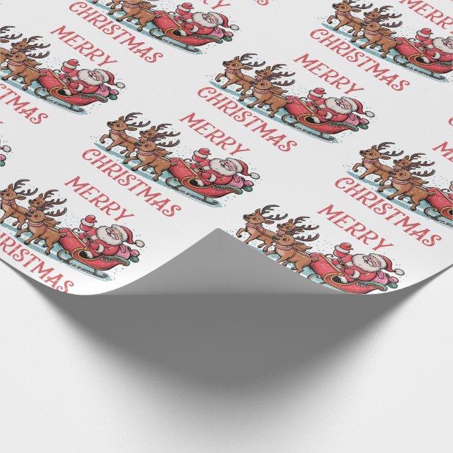 Papel De Presente Trendy Felry Papais noeis de Natal Sleigh Reindeer (Ponta)
