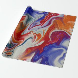 Papel De Presente Trendy Orange marbling design