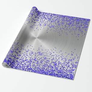 Papel De Presente Trendy Silver Metallic Purple Glitter