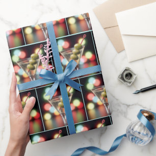 Papel De Presente Três Azeitonas num Vidro Martini