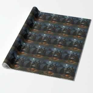 Papel De Presente Três Bruxas Bruxas Caldeirão Lua Cheia Praia