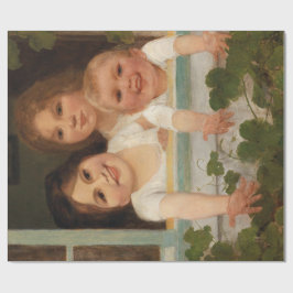 Papel De Presente Três crianças na janela