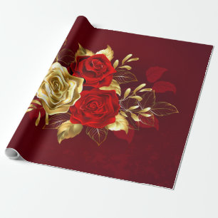 Papel De Presente Três Rosas de joalharia