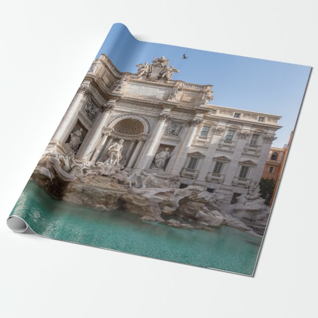 Papel De Presente Trevi Fountain no início da manhã - Roma, Itália (Desenrolado)