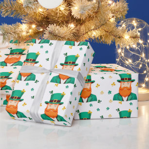 Papel De Presente Trevo de Leprechaun Dia de São Patrício