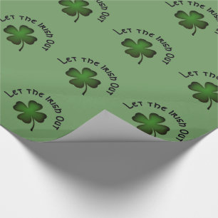 Papel De Presente Trevo de Quatro Folhas Deixe os Irlandeses Sair em