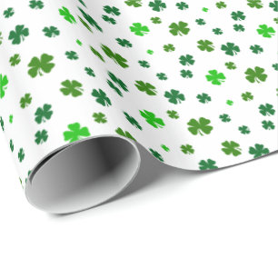 Papel De Presente Trevo de Quatro Folhas Shamrock Irlandês