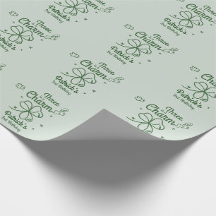 Papel De Presente Trevo Desenhado à Mão para Aniversário de Qualquer