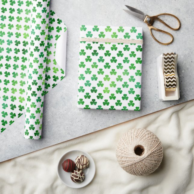 Papel De Presente Trevo Verde Brilhante - Clássico (Artesanato)