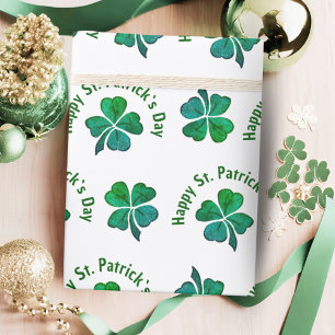 Papel De Presente Trevo Verde do Dia de São Patrício