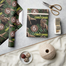 Papel De Presente Trex Aniversário de criança do Partido Dinossauro