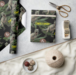 Papel De Presente Trex Aniversário de criança do Partido Dinossauro