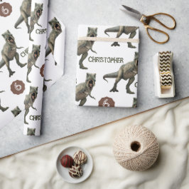 Papel De Presente Trex do Aniversário de criança do Partido Dinossau