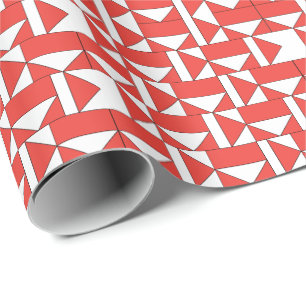Papel De Presente Triângulo Branco Laranja Quadrado Geométrico