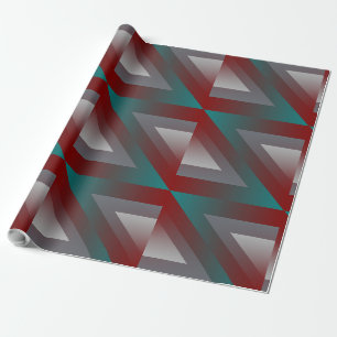 Papel De Presente triângulo da cinza teal burgundy