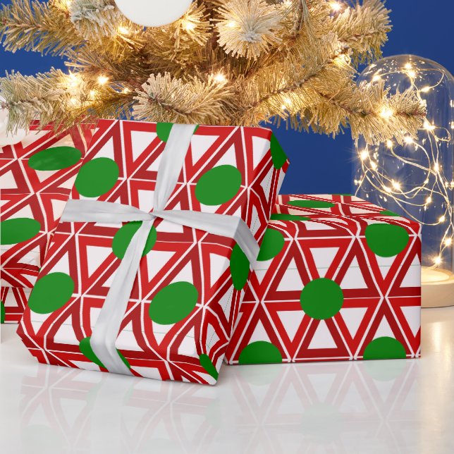 Papel De Presente Triângulo de Natal Quilt (Feriados)