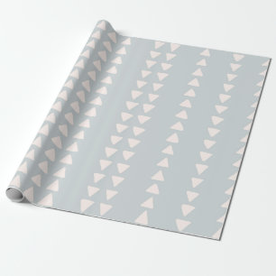 Papel De Presente Triângulo Desenhado à Mão em Azul e Rosa Minimalis