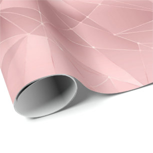 Papel De Presente Triângulo Geométrico Rosa Glam Bling Moderno Elega