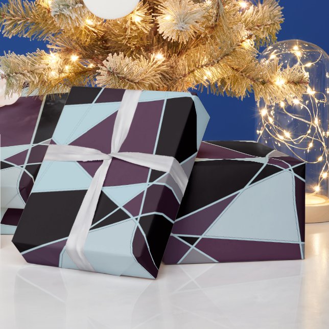 Papel De Presente Triângulo preto cinza branco marrom Abstrato (Feriados)