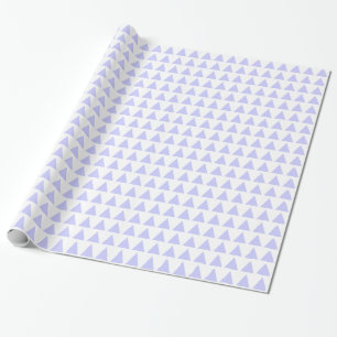 Papel De Presente Triângulos - Azul Pó em Branco