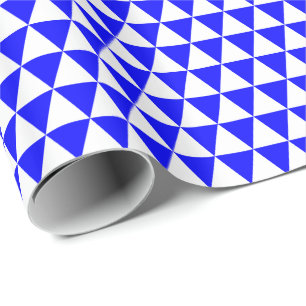 Papel De Presente Triângulos Brancos e Azuis