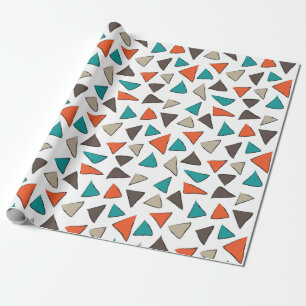 Papel De Presente Triângulos Coloridos Aniversário