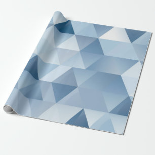 Papel De Presente Triângulos em azul e cinza