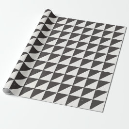 Papel De Presente Triângulos Geométricos Distorcidos Preto e Branco